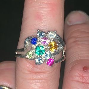 Sterling silver and CZ cluster ring